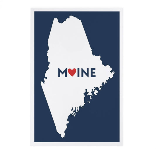 Postcard - Maine - Home State w/ Red Heart