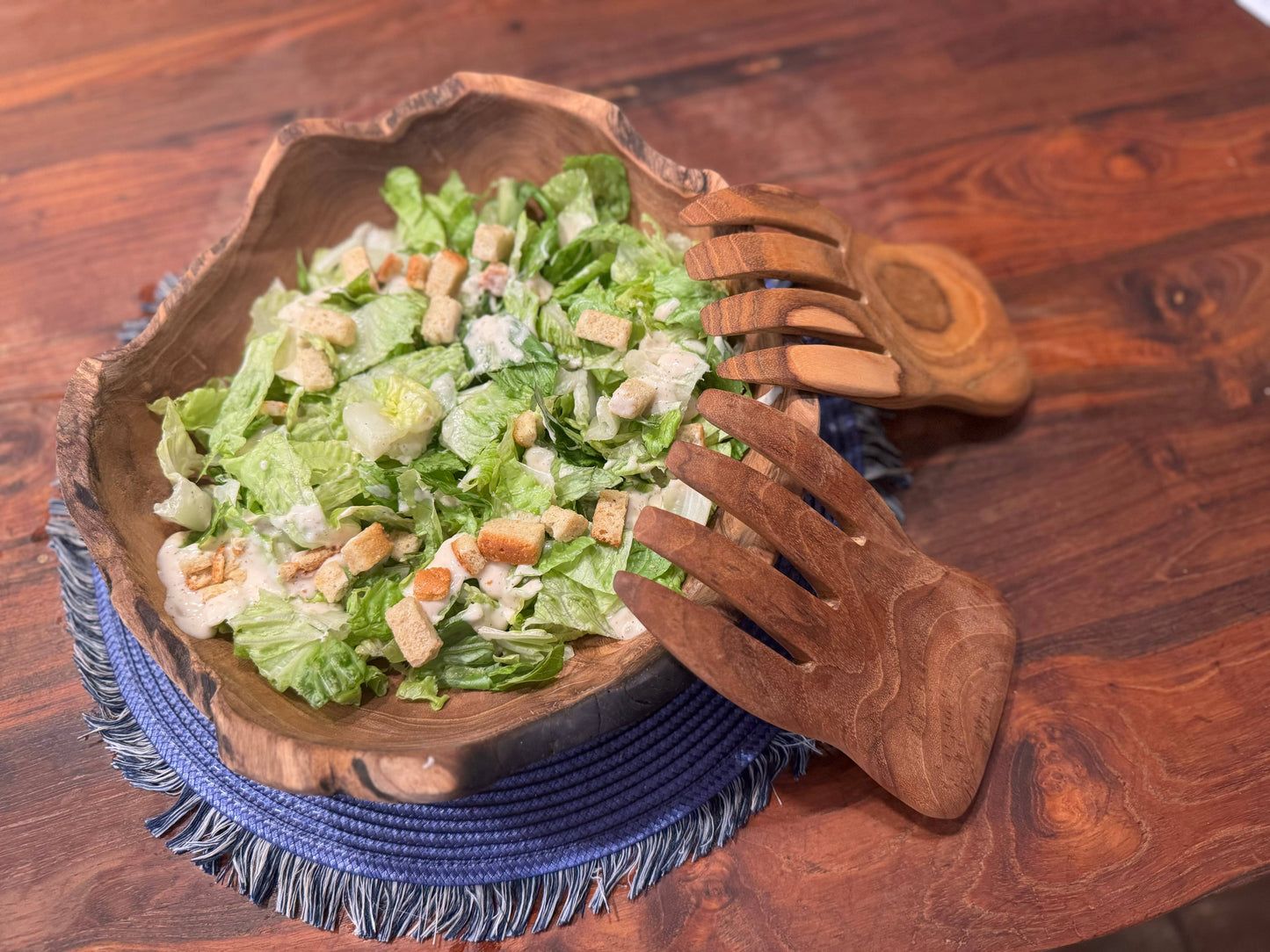 Teak Salad Hands - Salad Servers