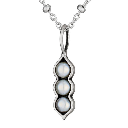 Three Peas in a Pod Sterling Silver Pearl Necklace