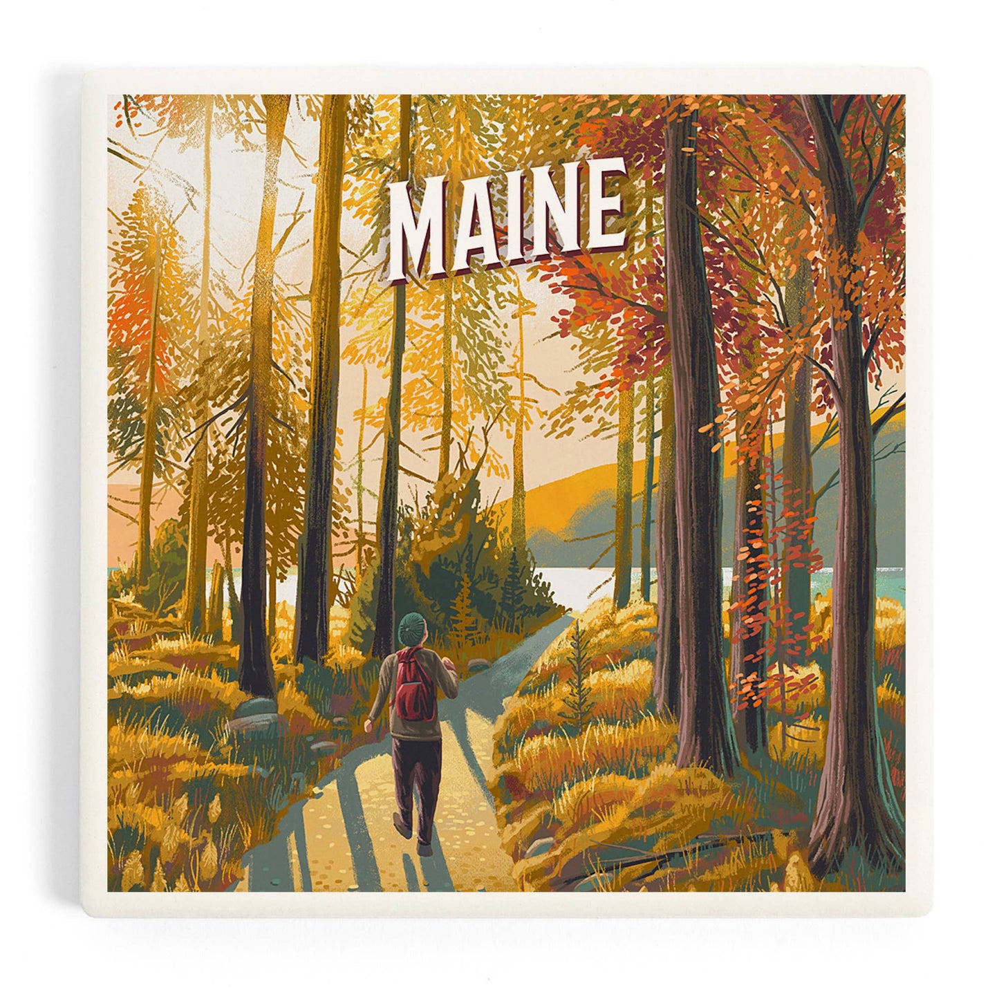 Coaster - Ceramic - Maine - Walk In The Woods, Day Hike