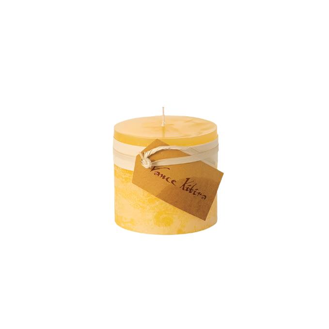 Pale Yellow 3x3 Timber Candle