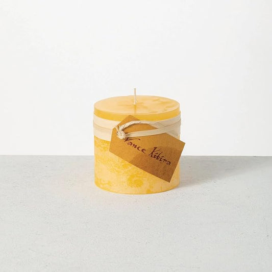 Vance Kitira - 3x3 Timber Candle - Pale Yellow