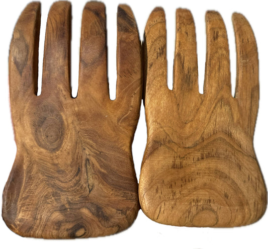 Teak Salad Hands - Salad Servers