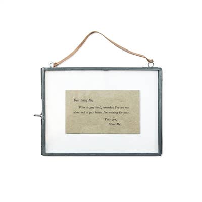 8"x6" Horizontal Hanging Picture Frame with Zinc Finish