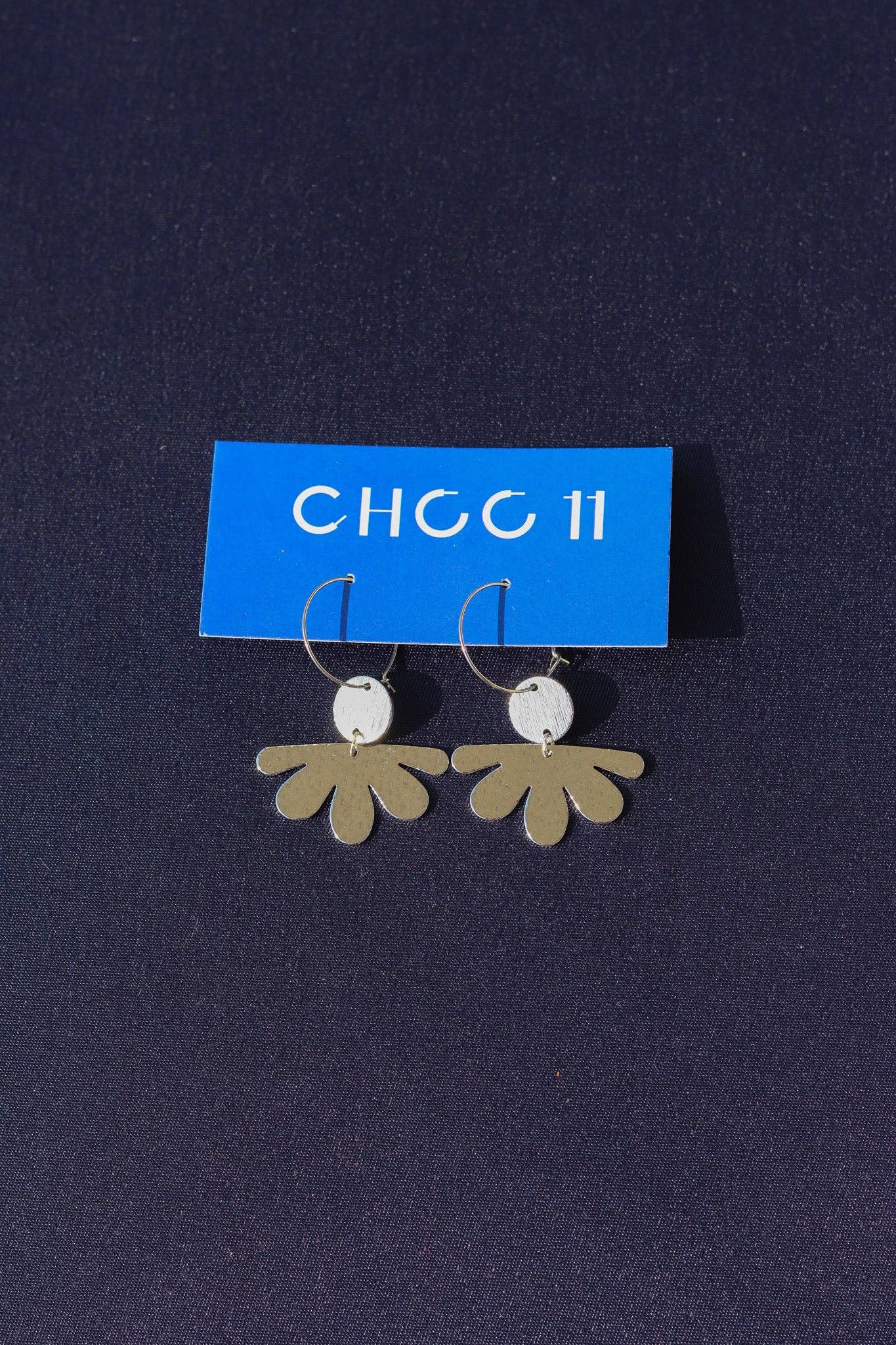 X GOLD-PLATED HALF FLOWER EARRINGS