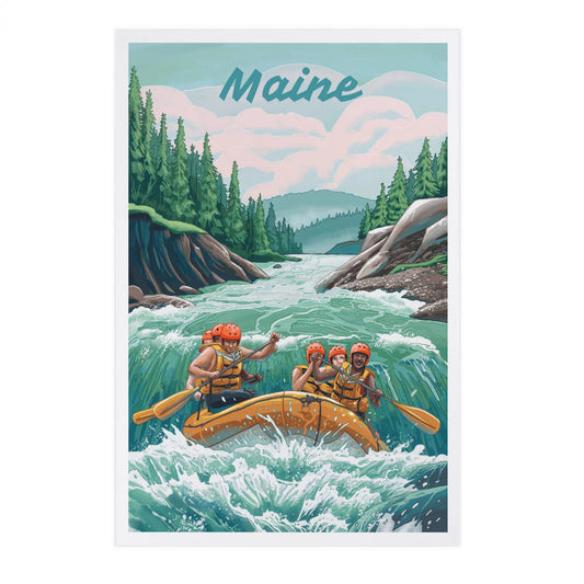 Postcard - Maine - Seek Adventure, River Rafting