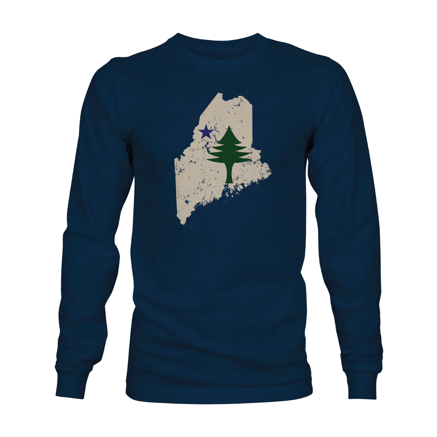 T-Shirt - Long Sleeve - State of Maine Flag