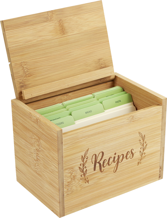 Bamboo Recipe Box Set