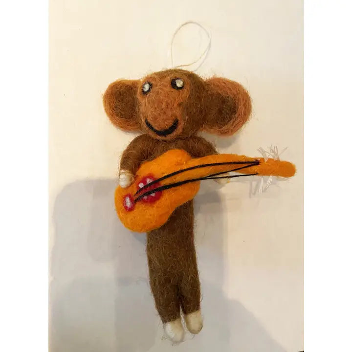 Ornament - Felt - Guitar Monkey