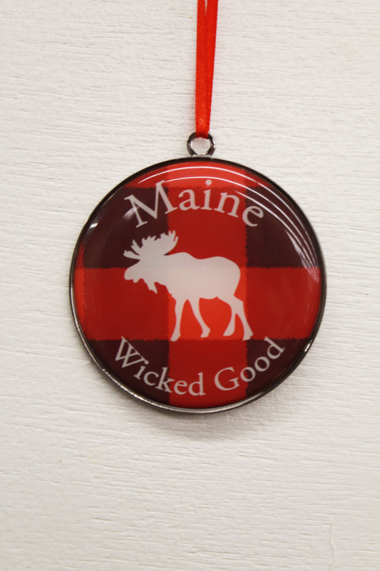 Ornament - Plaid Moose