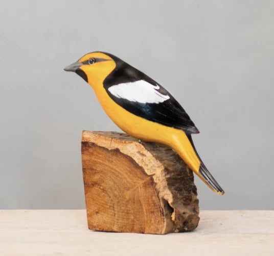 Aviologie - Wooden Figurine Hand Carved & Painted - Oriole
