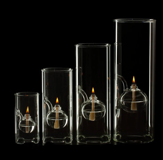 Oil Lamps - Column - Clear