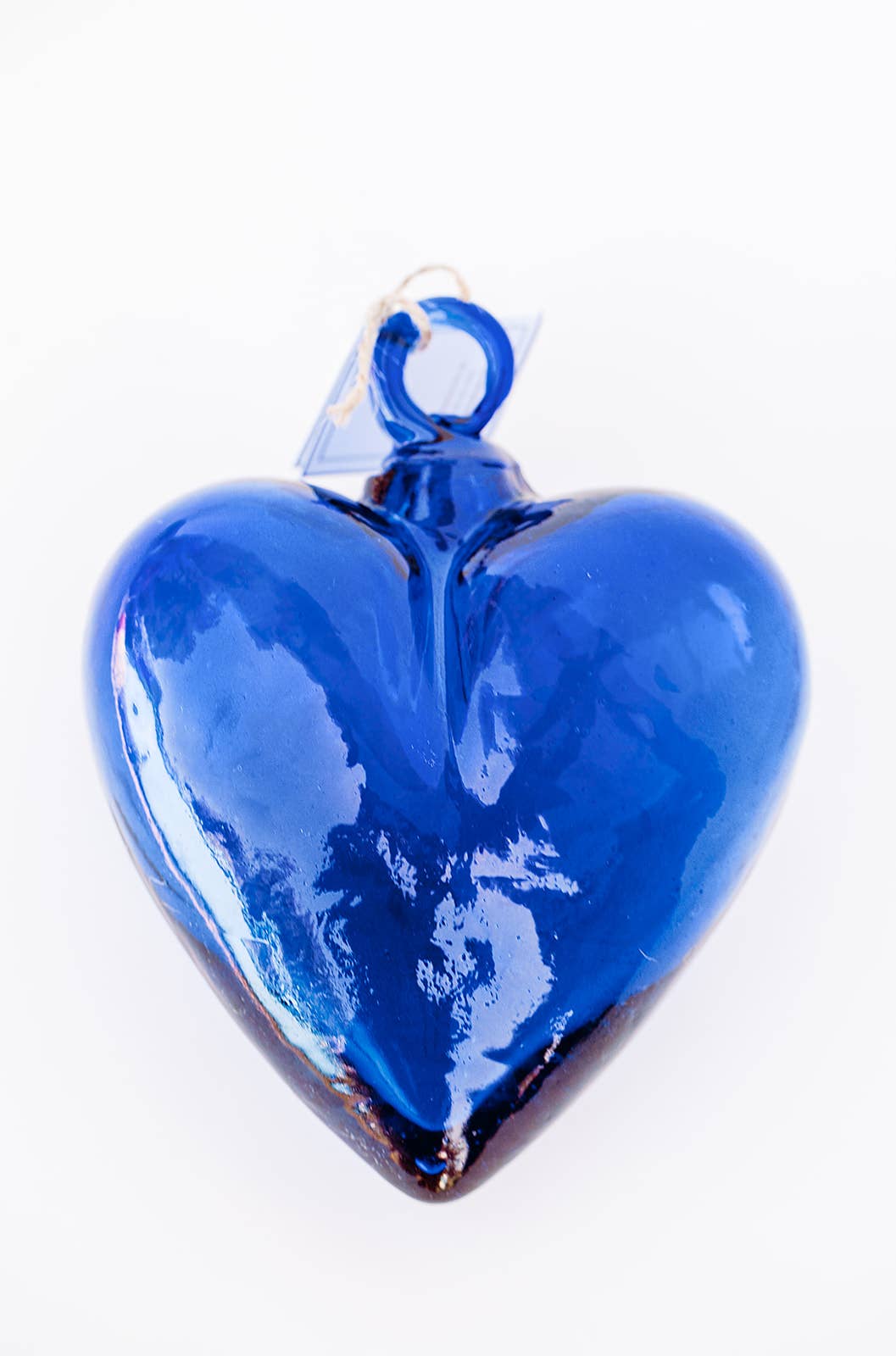 Blown Glass Heart - Cobalt Blue - Medium