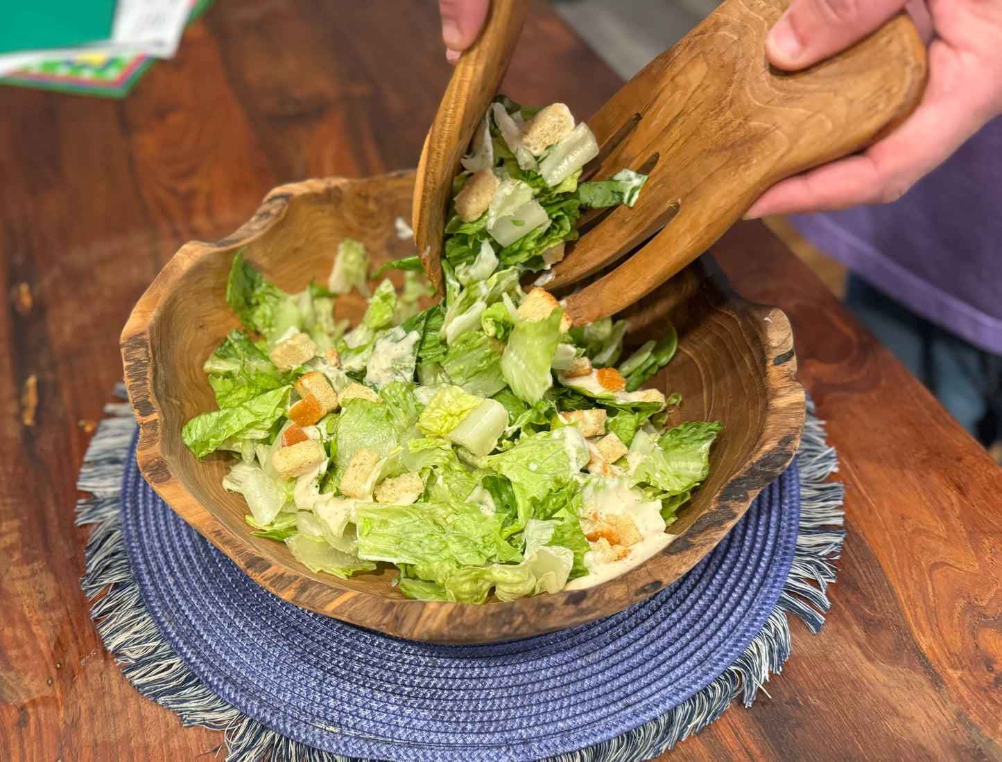 Teak Salad Hands - Salad Servers