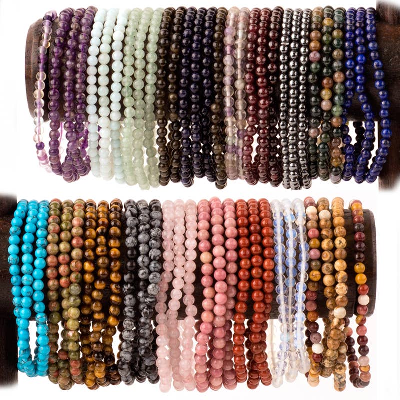 4mm Crystal Gemstone Bracelets