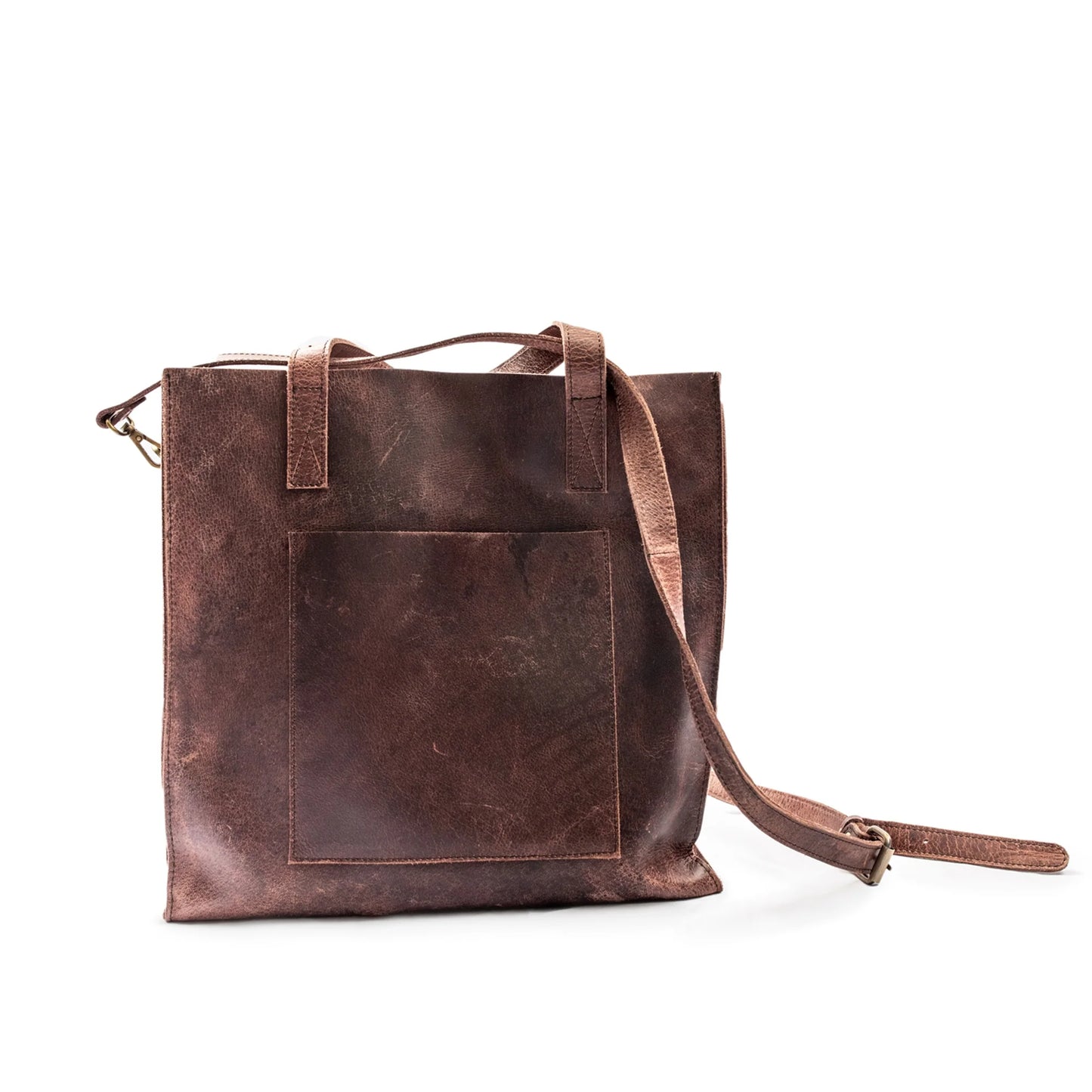 Sugarboo - Handbag - Burgundy Leather Tote With Phrase