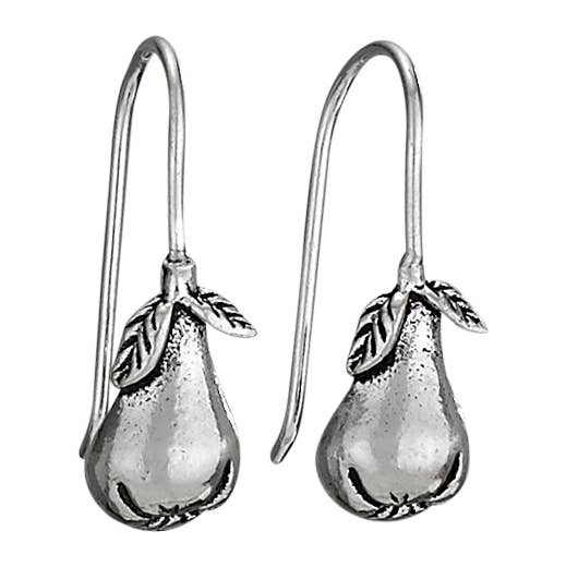 Pear Goodness Sterling Silver Pear Dangle Earrings