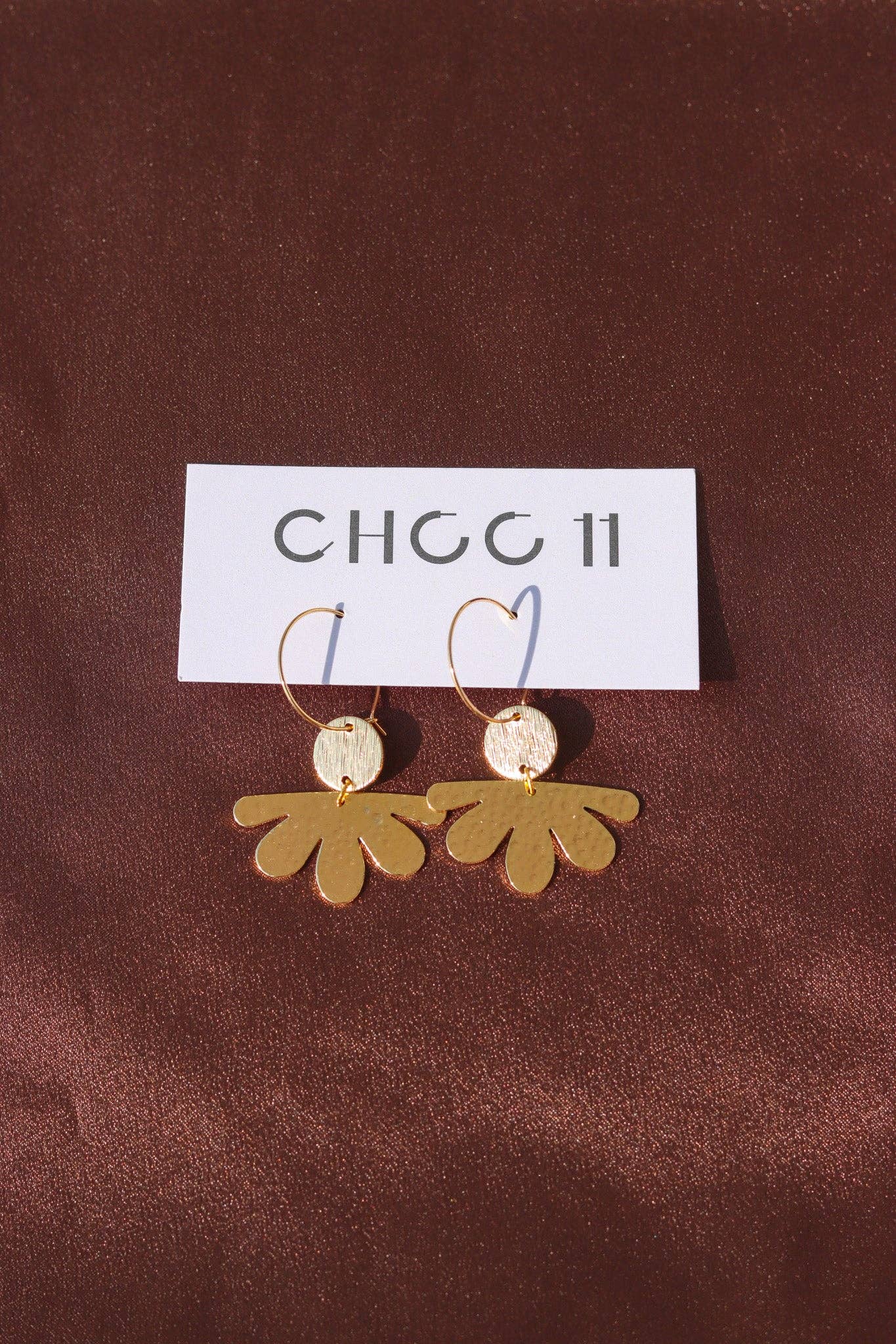 X GOLD-PLATED HALF FLOWER EARRINGS