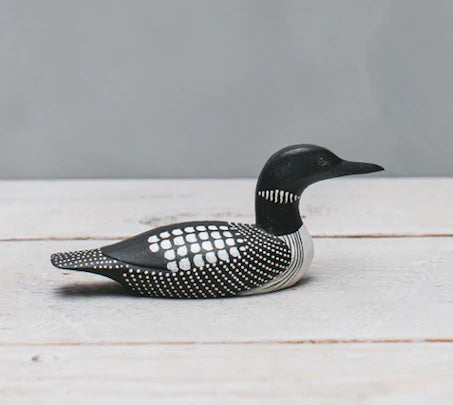 Aviologie - Wooden Figurine Hand Carved & Painted - Small Loon