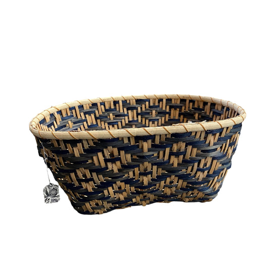 Handmade Basket - #288 - Blue & Tan Oblong