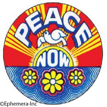 Ephemera Button-Peace now